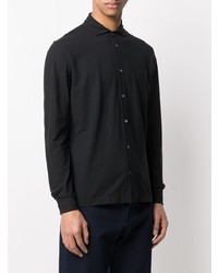 Chemise à manches longues noire Zanone