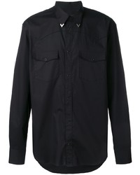 Chemise à manches longues noire Roberto Cavalli