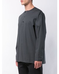 Chemise à manches longues noire Lemaire