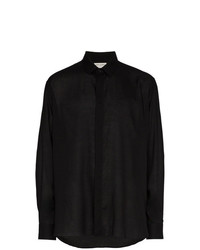 Chemise à manches longues noire Saint Laurent