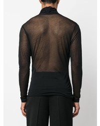 Chemise à manches longues noire Saint Laurent