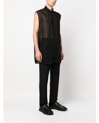 Chemise à manches longues noire Jil Sander