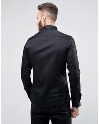 Chemise à manches longues noire Asos