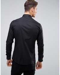 Chemise à manches longues noire Asos