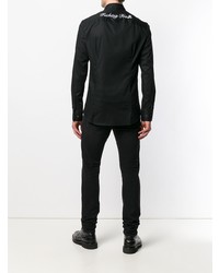 Chemise à manches longues noire Philipp Plein