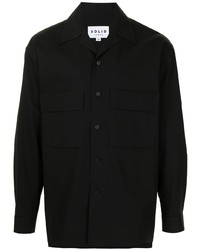 Chemise à manches longues noire Solid Homme