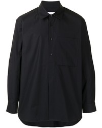 Chemise à manches longues noire Solid Homme