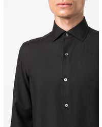 Chemise à manches longues noire Zegna