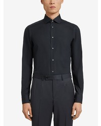 Chemise à manches longues noire Ermenegildo Zegna