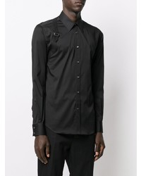 Chemise à manches longues noire Alexander McQueen