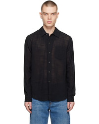 Chemise à manches longues noire Séfr