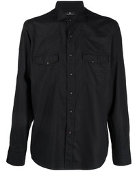 Chemise à manches longues noire Tagliatore