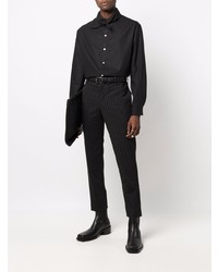 Chemise à manches longues noire Lemaire