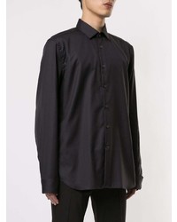 Chemise à manches longues noire Corneliani