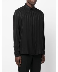 Chemise à manches longues noire Saint Laurent