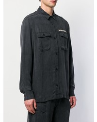 Chemise à manches longues noire Maharishi