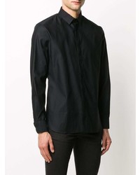 Chemise à manches longues noire Saint Laurent