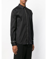 Chemise à manches longues noire Alexander McQueen