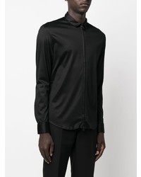 Chemise à manches longues noire Giorgio Armani