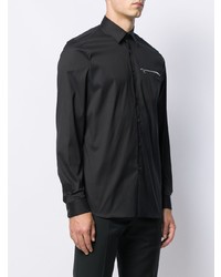 Chemise à manches longues noire Prada