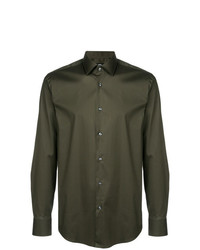 Chemise à manches longues olive BOSS HUGO BOSS