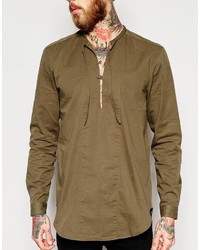 Chemise à manches longues olive Asos