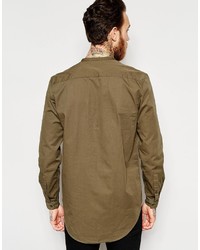 Chemise à manches longues olive Asos