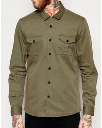 Chemise à manches longues olive Asos