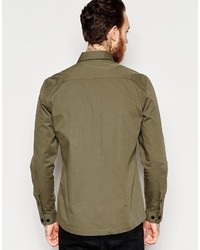 Chemise à manches longues olive Asos