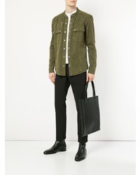 Chemise à manches longues olive Balmain