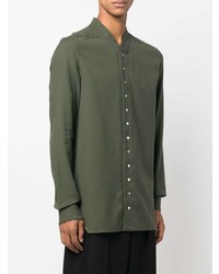 Chemise à manches longues olive Rick Owens