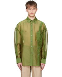 Chemise à manches longues olive Feng Chen Wang