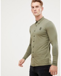 Chemise à manches longues olive Gym King