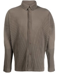 Chemise à manches longues olive Homme Plissé Issey Miyake