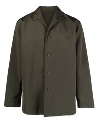 Chemise à manches longues olive Homme Plissé Issey Miyake