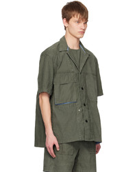 Chemise à manches longues olive Sacai