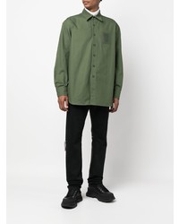 Chemise à manches longues olive Raf Simons