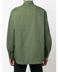 Chemise à manches longues olive Raf Simons