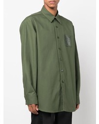 Chemise à manches longues olive Raf Simons