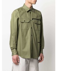 Chemise à manches longues olive MSGM