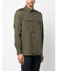 Chemise à manches longues olive PT TORINO