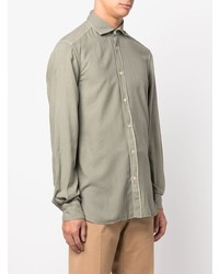 Chemise à manches longues olive Boglioli