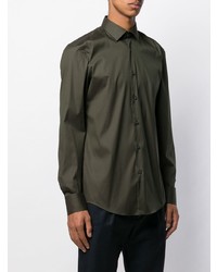 Chemise à manches longues olive BOSS HUGO BOSS