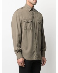 Chemise à manches longues olive Tom Ford