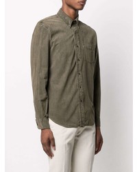 Chemise à manches longues olive Aspesi