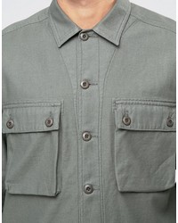 Chemise à manches longues olive Asos