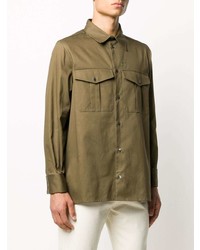 Chemise à manches longues olive Loewe