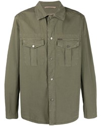 Chemise à manches longues olive Peserico