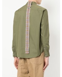 Chemise à manches longues olive MSGM