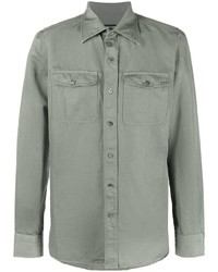 Chemise à manches longues olive Tom Ford